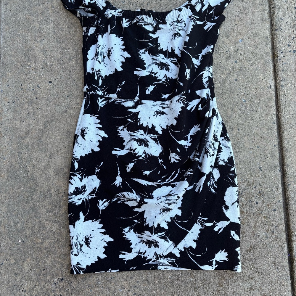 Premier Black and White Floral Mini Dress